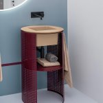 Axa SKYLAND Umywalka wpuszczana w blat ∅ 55 cm z korkiem Click-clack Sahara mat 3213610+AF001510