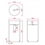 Galatea Design Besar Umywalka wolnostojąca Solid Surface ∅45 cm z korkiem klik klak czarny mat GD1598MB
