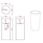 Galatea Design Kecil Umywalka wolnostojąca Solid Surface ∅35 cm z korkiem klik klak czarny mat GD1389MB