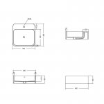 Axa COSA Umywalka stawiana na blat 48x48 cm z korkiem Click-clack Grey Matt 8610209+AF001509