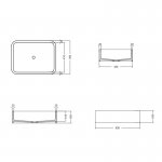 Axa COSA Umywalka stawiana na blat 45x60 cm z korkiem Click-clack Czarny mat 8621007+AF001507