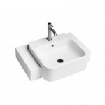 Axa COSA Umywalka półwpuszczana w blat 48x48 cm z korkiem Click-clack Biały połysk 8610101+AF0015