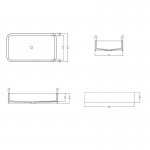 Axa COSA Umywalka stawiana na blat 45x80 cm z korkiem Click-clack Grey Matt 8631009+AF001509