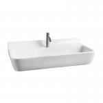 Axa RADICI Umywalka ścienna/stawiana na blat 100x48 cm z korkiem Click-clack Biały połysk 8720001+AF0015