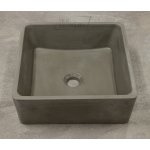 Galatea Design Berlian Umywalka betonowa stawiana na blat 38x38 cm grey matt/szary mat GDMC001DG