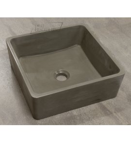 Galatea Design Berlian Umywalka betonowa stawiana na blat 38x38 cm grey matt/szary mat GDMC001DG