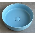   Galatea Design Bulat Umywalka stawiana na blat ∅39 cm z korkiem klik-klak Sky Blue matt/Jasny niebieski mat GD112DTML W MAGAZYNIE!!