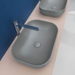 Axa DECUS Umywalka stawiana na blat 35x50 cm z korkiem Click-clack Grey matt 8520009+AF001509