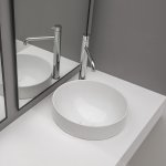 Axa DP Umywalka półwpuszczana w blat ∅ 40 cm z korkiem Click-clack Biały połysk 8410001+AF0015