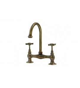 Bleu Provence Bateria kuchenna 2-otworowa z ruchomą wylewką bronze RKF11BR