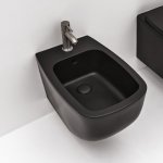 Axa WHITE JAM Bidet ścienny 34x52 cm Czarny mat 3312807