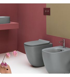 Axa Wild Miska stojąca 34x52 cm i deska WC wolnoopadająca Grey Matt 3001609+AF3009