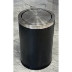 Galatea Design – kosz łazienkowy 9 l, czarny mat / stal szczotkowana, GD9LBIX