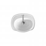 Axa Contea Umywalka wpuszczana w blat 68x54 cm z korkiem Click-clack Biały połysk 0603901+AF0015
