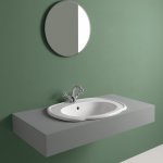 Axa Contea Umywalka wpuszczana w blat 68x54 cm z korkiem Click-clack Biały połysk 0603901+AF0015