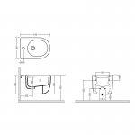 Axa Glomp Bidet ścienny 36,5x51 cm Biały połysk 0202001