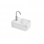Axa Normal Umywalka ścienna/stawiana na blat 24x35,5 cm z korkiem Click-clack i syfonem Biały połysk WS10101V+AF0015+SI020