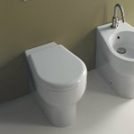 Axa Cinque Miska stojąca 35x50 cm i deska WC zwykła Biały połysk 361601+368801