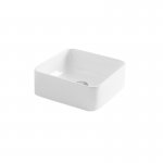 Axa Normal Umywalka kwadratowa stawiana na blat 35x35 cm z korkiem Click-clack i syfonem Biały połysk WS10401V+AF0015+SI020