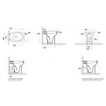Kerasan Bit Zestaw: umywalka 62x49 + postument + bidet stojący + miska stojąca + deska 444001+447001+442001+441601+448801 WIETRZENIE MAGAZYNÓW !!! (K)