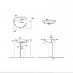Kerasan Bit Zestaw: umywalka 62x49 + postument + bidet stojący + miska stojąca + deska 444001+447001+442001+441601+448801 WIETRZENIE MAGAZYNÓW !!! (K)