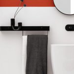 Axa Półka ścienna z relingiem na ręcznik 60x9 cm Czarny mat CM86014