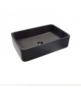 Alanad Etna Mini Umywalka kamienna prostokątna nablatowa 450x300 mm czarny granit KUN-004CZ-M