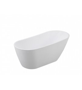 Besco Melody Wanna Wolnostojąca z przelewem i syfonem 150x80 cm biały/chrom WAS-150-M