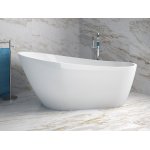 Besco Melody Wanna Wolnostojąca z przelewem i syfonem 170x80 cm biały/chrom WAS-170-M