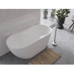Besco Navia Wanna Wolnostojąca z przelewem i syfonem 150x80 cm biały/chrom WAS-150-N