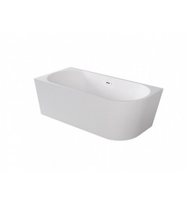 Besco Zoya Wanna Wolnostojąca przyścienna Lewa z przelewem i syfonem 150x75 cm biały/chrom WAS-150-ZL