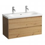 Laufen Lua Umywalka ścienna z dwoma otworami na baterię 100x46 cm biała H 810089 000 107 1