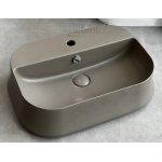   Simas Sharp Umywalka stawiana na blat 60x42 cm z korkiem klik klak Moka matt SH09.68+PLCE.68 W MAGAZYNIE!!
