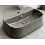   Simas Sharp Umywalka stawiana na blat 60x42 cm z korkiem klik klak Moka matt SH09.68+PLCE.68 W MAGAZYNIE!!