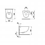 Laufen Pro A Zestaw Miska ścienna 36x53 cm RIMLESS i deska wolnoopadająca biały H 866957 000 000 1