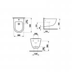 Laufen Pro A Bidet ścienny 36x53 cm biały H 830952 000 302 1
