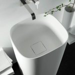 Relax Design Bonzo Free Umywalka wolnostojąca 48x42 z korkiem white matt BONZOFREE48LX01MATT