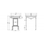 Burlington Classic Stelaż pod umywalkę 60x52,8 cm aluminium T38ALU