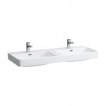 Laufen Pro S Umywalka ścienna dwukomorowa 120x46,5 cm biała H 814966 000 104 1