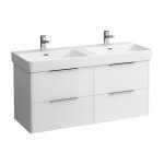 Laufen Pro S Umywalka ścienna dwukomorowa 120x46,5 cm biała H 814966 000 104 1