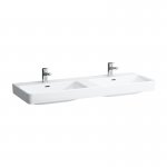 Laufen Pro S Umywalka ścienna dwukomorowa 130x46,5 cm biała H 814968 000 104 1
