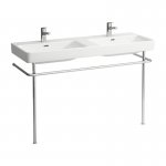 Laufen Pro S Umywalka ścienna dwukomorowa 130x46,5 cm biała H 814968 000 104 1