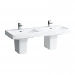 Laufen Pro S Umywalka ścienna dwukomorowa 130x46,5 cm biała H 814968 000 104 1