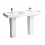 Laufen Pro S Umywalka ścienna dwukomorowa 130x46,5 cm biała H 814968 000 104 1
