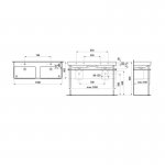 Laufen Pro S Umywalka ścienna dwukomorowa 130x46,5 cm biała H 814968 000 104 1
