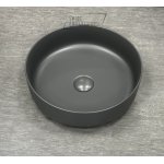   Galatea Design Bulat Umywalka stawiana na blat ∅39 cm z korkiem klik-klak Dark Grey matt/Ciemny szary mat GD112DTMDH W MAGAZYNIE!!