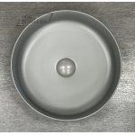   Galatea Design Bulat Umywalka stawiana na blat ∅39 cm z korkiem klik-klak Cement Grey matt/Jasny szary mat GD112DTMH W MAGAZYNIE!!