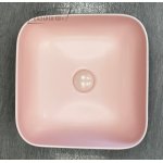   Galatea Design Empat Umywalka stawiana na blat 38,5x38,5 cm z korkiem klik-klak Pink matt/Różowy mat GD78110TMP W MAGAZYNIE!!