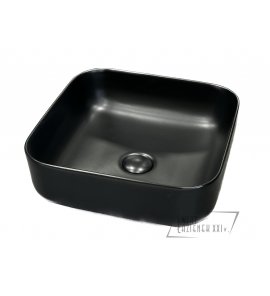   Galatea Design Empat Umywalka stawiana na blat 38,5x38,5 cm z korkiem klik-klak  Black Matt/Czarny mat GD78110TMB W MAGAZYNIE!!