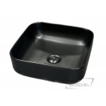   Galatea Design Empat Umywalka stawiana na blat 38,5x38,5 cm z korkiem klik-klak  Black Matt/Czarny mat GD78110TMB W MAGAZYNIE!!